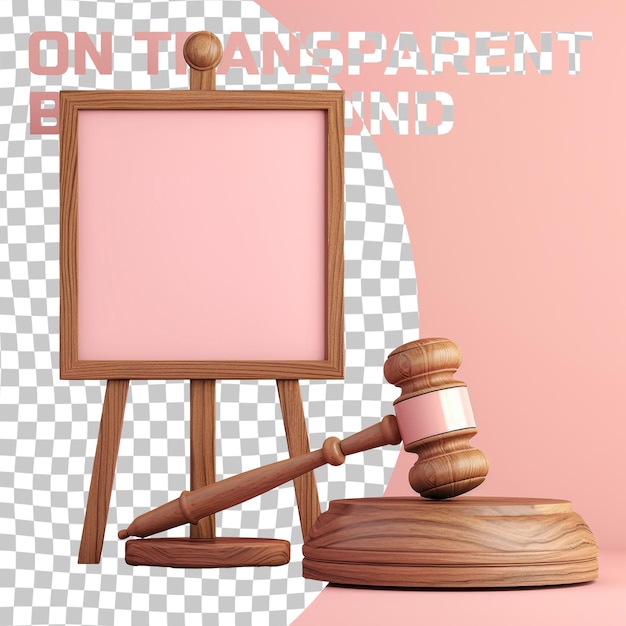 PSD a picture of a wooden judges gavel on the table