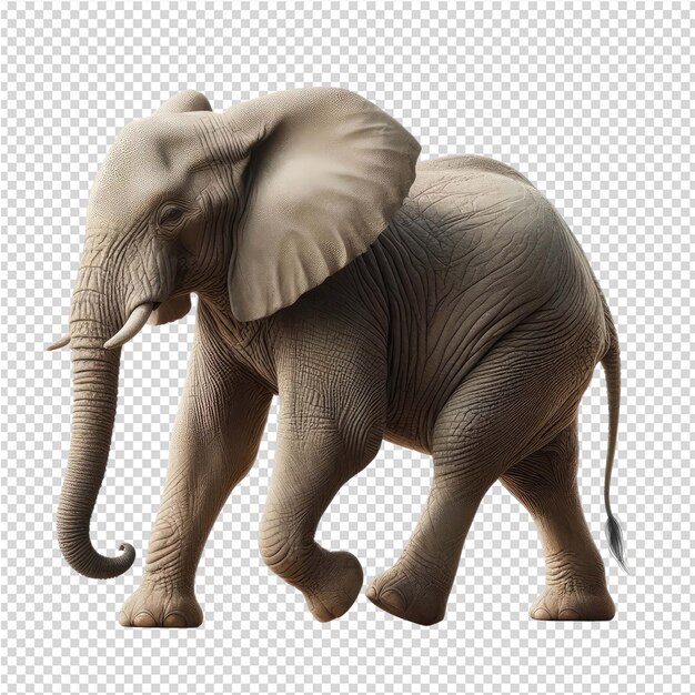 PSD a picture of an elephant with a large ear on it