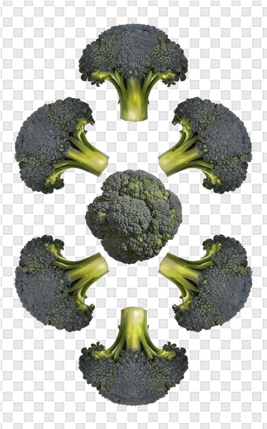 PSD a picture of broccoli and cauliflower on a transparent background