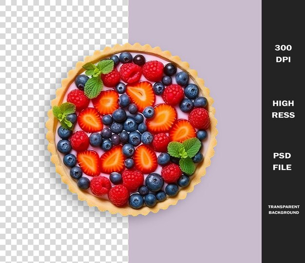 PSD その上にベリーとフルーツパイの絵が描かれたパイ