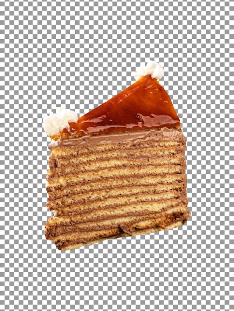 PSD 透明な背景にキャラメルのケーキ
