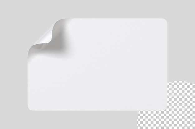 PSD Кусок белой бумаги с изогнутыми краями, 3d-рендеринг изображения