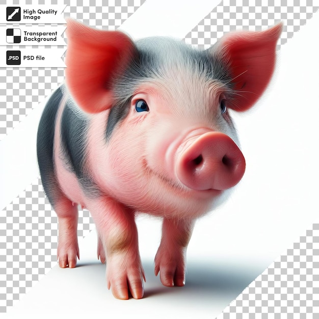 PSD a pig that is on a screen with the words pig on it