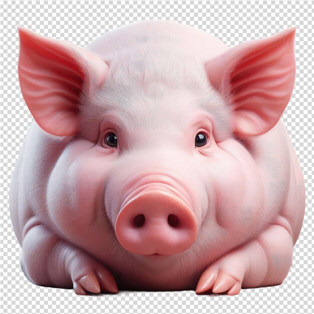 PSD Свинья с розовым носом и черным фоном