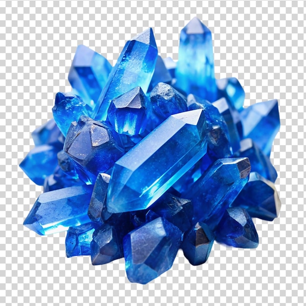 PSD 透明な背景の青い結晶の山