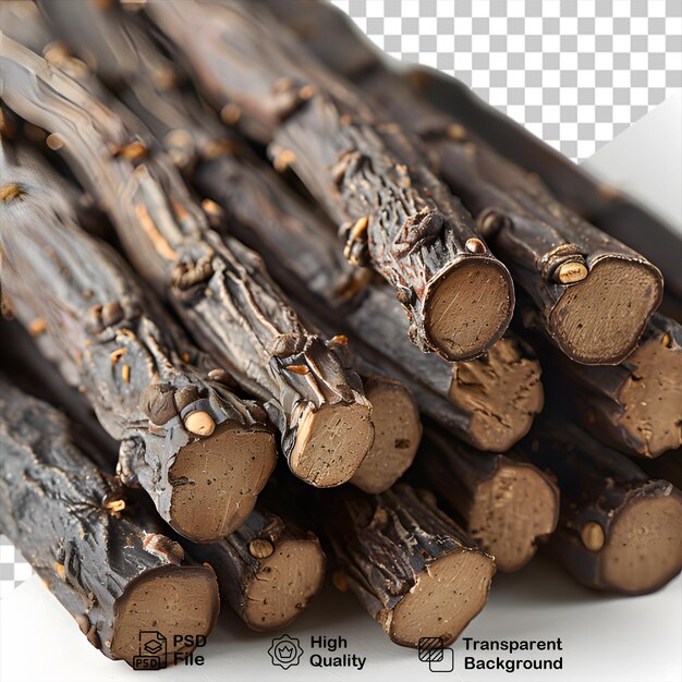 PSD a pile of wood isolated on transparent background