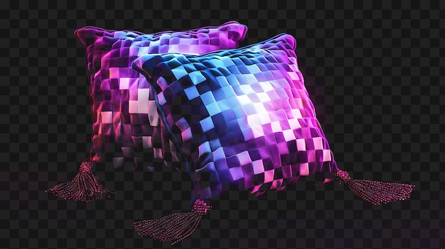 紫色のカバーの枕でその上にダベットという言葉が書かれています