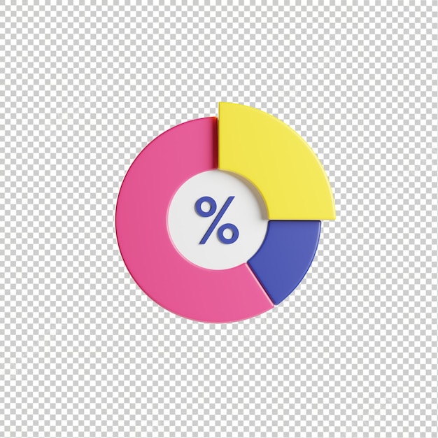 A pink and yellow circle with a half a percent symbol on it.