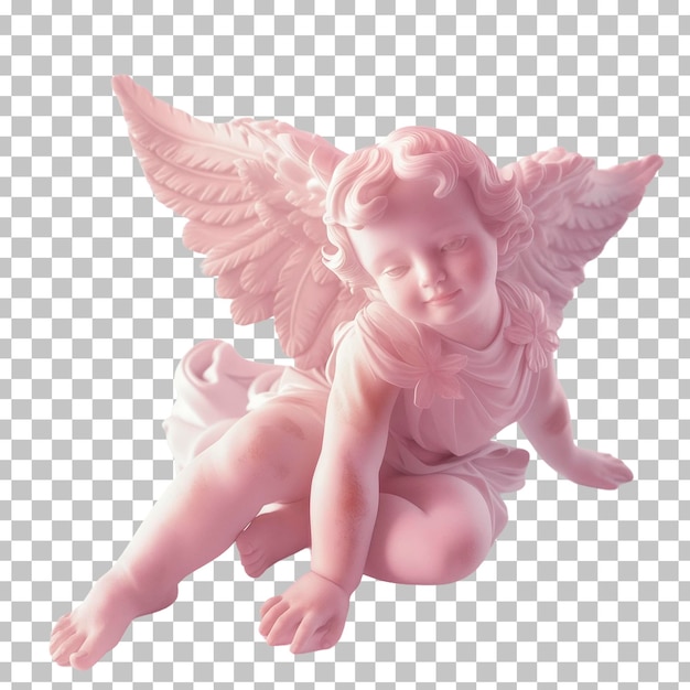 PSD 白い背景のピンクの天使と天使という言葉