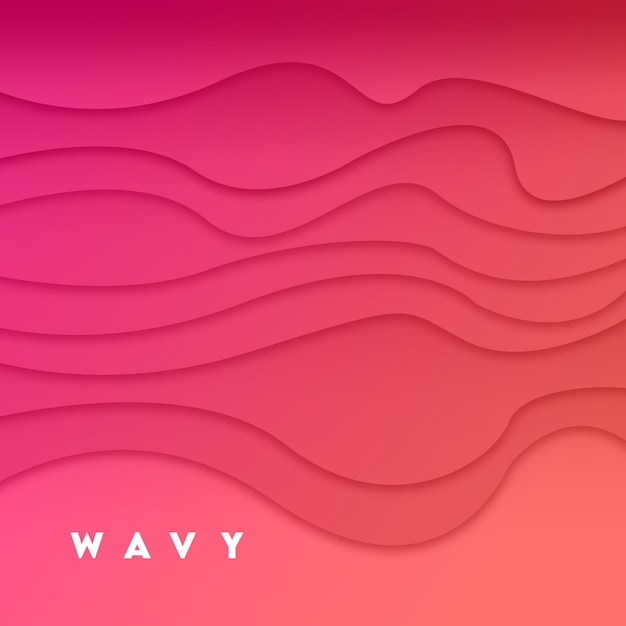 a pink background with a pink and red wave in the middle