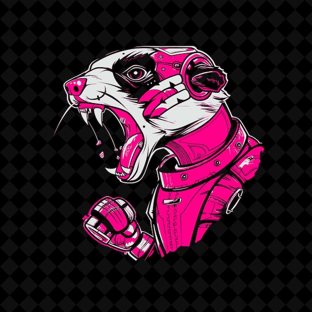 a pink dog with a pink nose and a black background with a black background