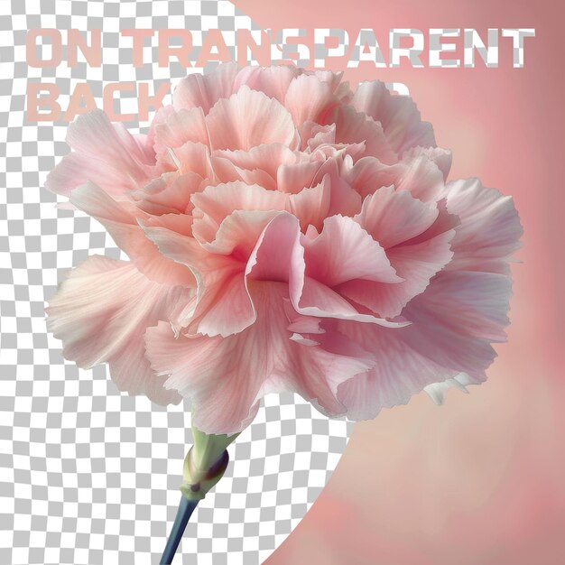 PSD a pink flower with the words  transparent  on it