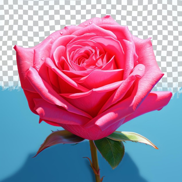 PSD Розовая роза с белым фоном и черно-белым пятнистым фоном