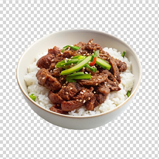 PSD a plate of chicken curry with rice on transparent background