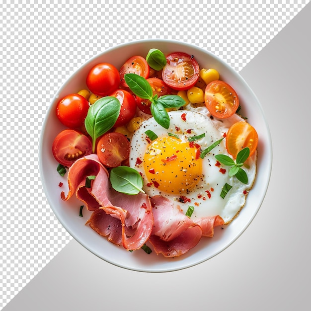 PSD Тарелка с яйцом и помидорами