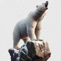 PSD a polar bear on a rock with a grizzly on it