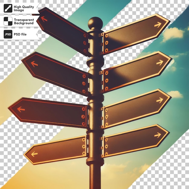 a post with arrows pointing to the right and the bottom right