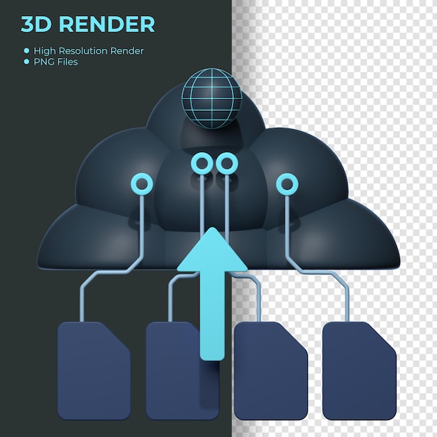 PSD 青い矢印が上向きの 3d レンダリングのポスター。