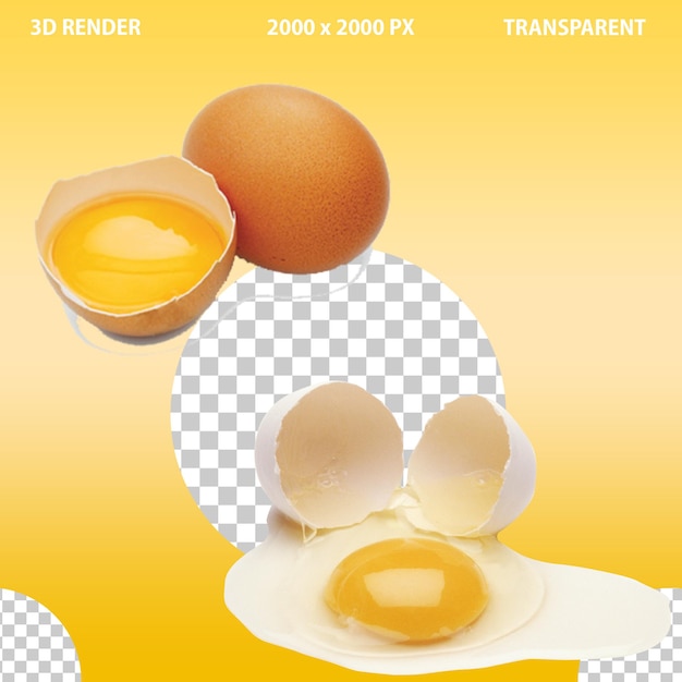 a poster for a 3d image shows two eggs