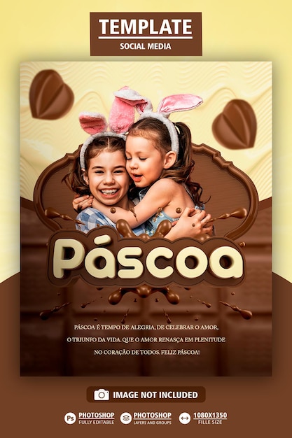 Плакат для плитки шоколада с двумя обнимающимися детьми