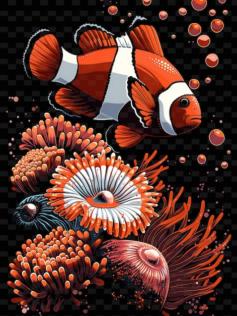 PSD a poster for a clownfish with an orange fish on it