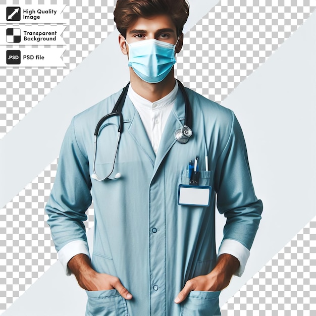 PSD 마스크 를 쓴 의사 의 포스터