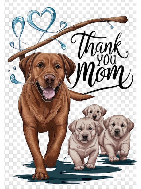 PSD a poster for a dog called thank you for mom