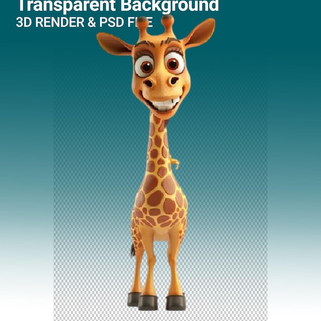 PSD Плакат для жирафа с жирафом на нем