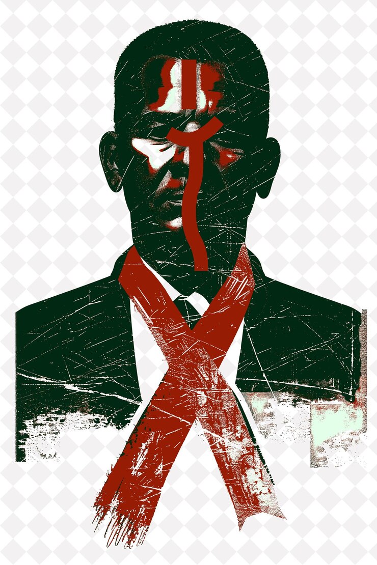 PSD a poster for a man with a red cross on his chest