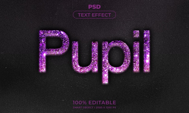 a poster for a school of poms with a purple glitter effect