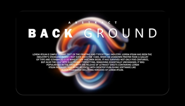 a poster for black background with a colorful swirl in the middle