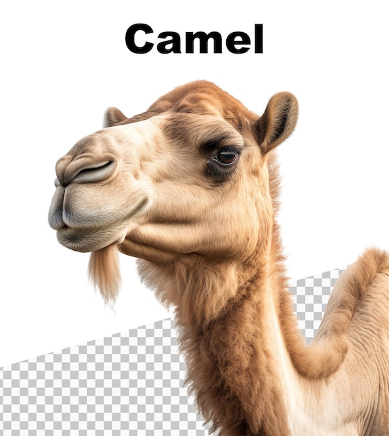 PSD camel이라는 단어가 위에 있는 낙타 포스터