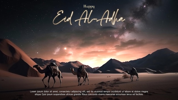 Плакат с надписью happy eid al - реклама на нем