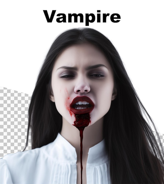 PSD 여성 뱀파이어가 있고 상단에 vampire라는 단어가 있는 포스터