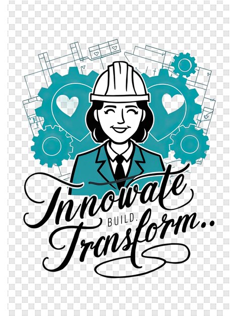 PSD a poster with a woman in a hard hat and a blue shirt that says quot we build quot