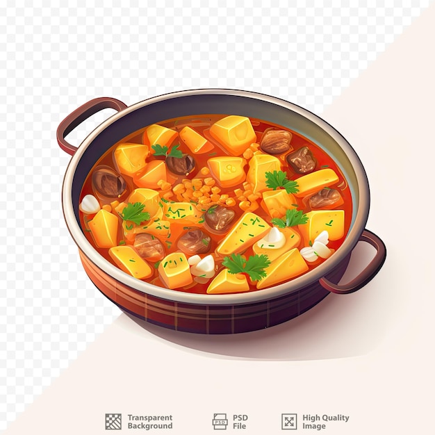 PSD 食べ物の入った鍋の上に食べ物の入った鍋。