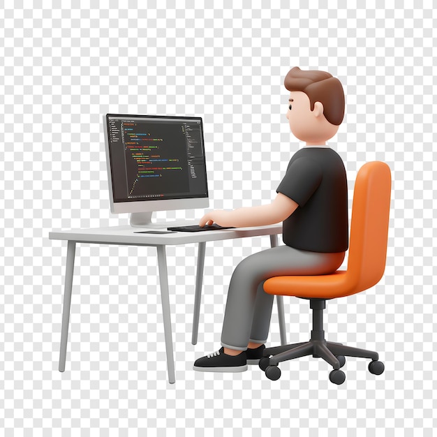 A programmer working on a computer