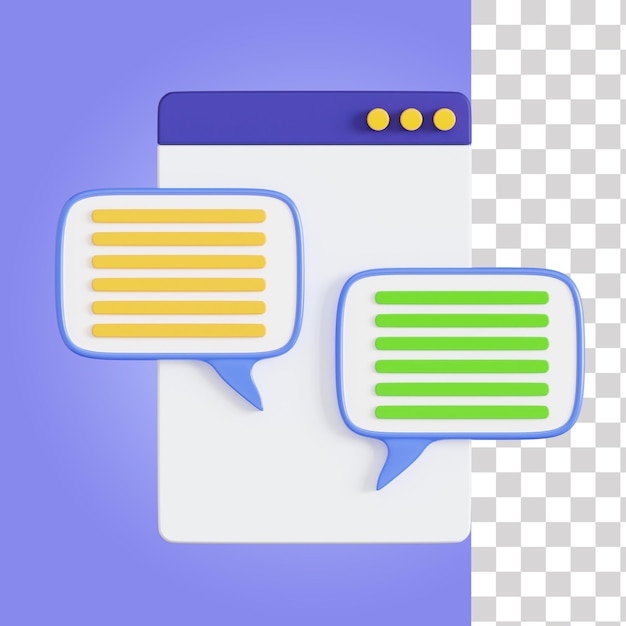 A purple and blue background with a blue and purple speech bubbles with the text chat.
