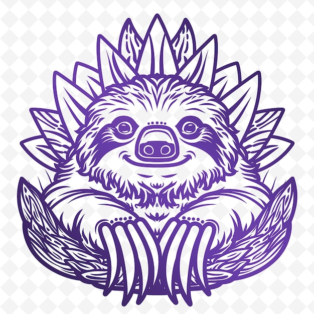 PSD a purple and blue image of a raccoon head