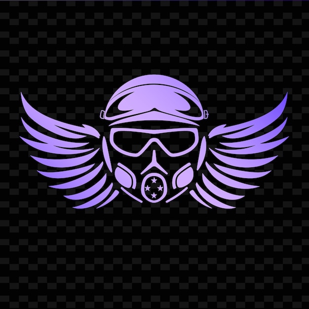 Фиолетовая и фиолетовая инопланетная маска с крыльями и крыльями