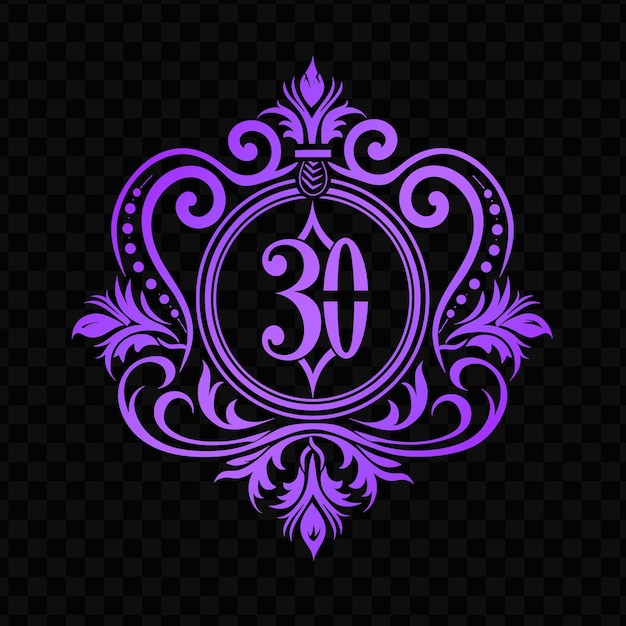 PSD a purple and purple design of a logo with the number 15 on it
