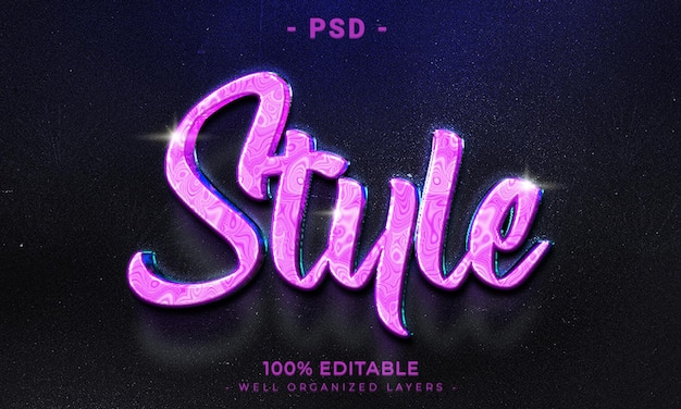 A purple background with purple text that says style