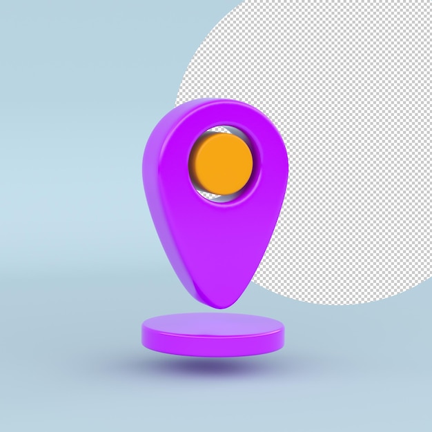 a purple object with a yellow dot on it is shown in a purple object