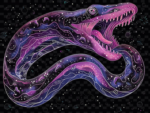 PSD 紫色と紫色の目を持つ紫色の章魚が示されています