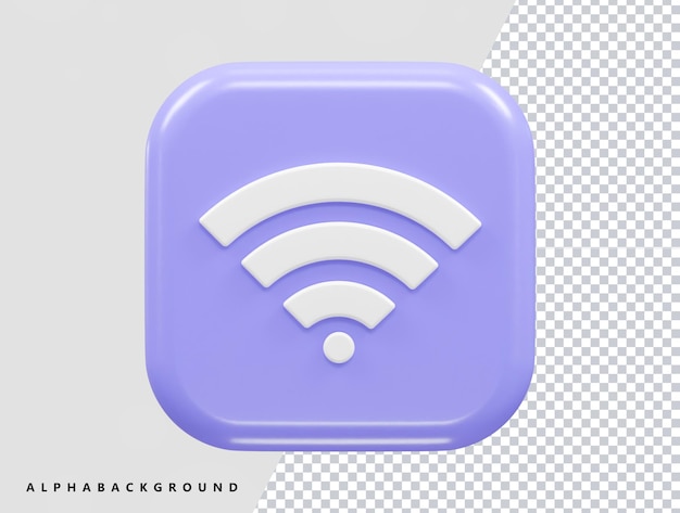 Фиолетовый значок wi-fi с текстом wi-fi посередине.