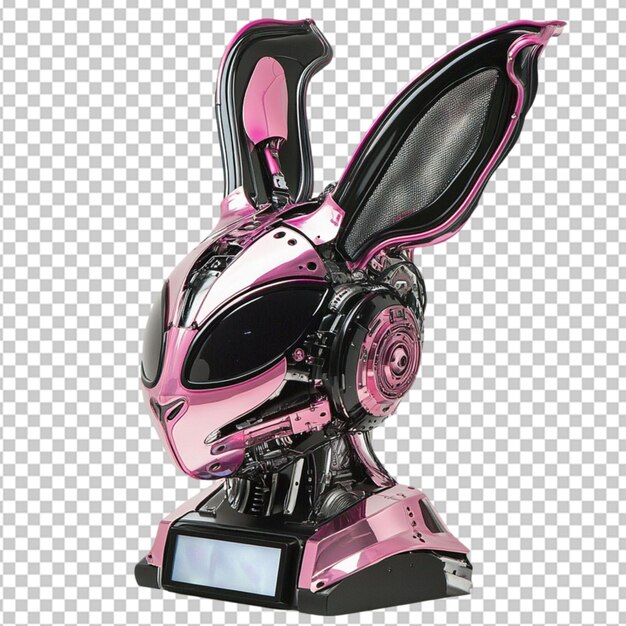 A rabbit mask with a display screen and long