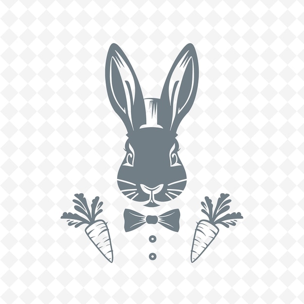 PSD Кролик с бабочкой и галстуком