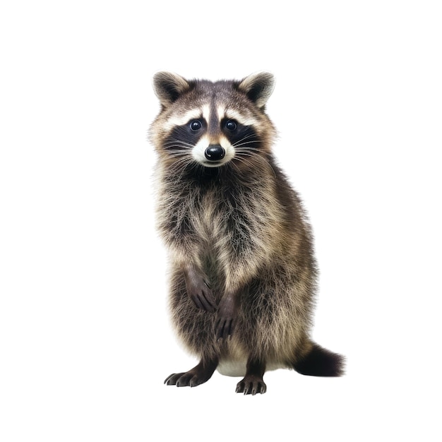 PSD 孤立した背景に座っているアライグマ透明な生成 ai