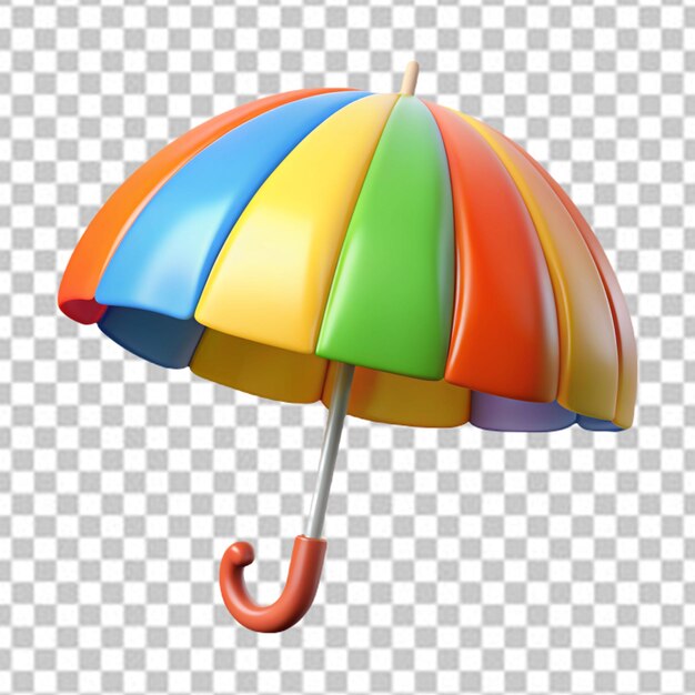 PSD 무지개 색의 우산은 물 속에 있고 물은 배경에 있습니다.