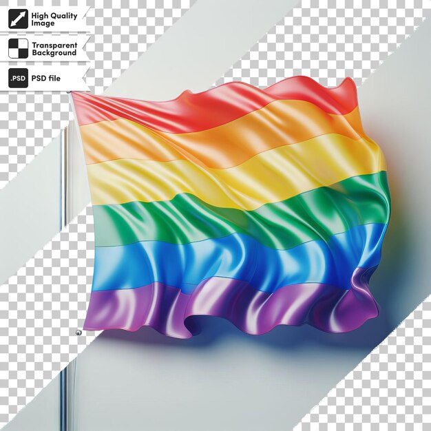 PSD 虹の旗は虹と書かれたグリッドの上にあります